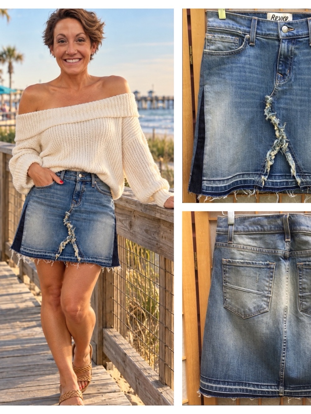 Revice Backstage Pass Denim Skirt SZ M NWT